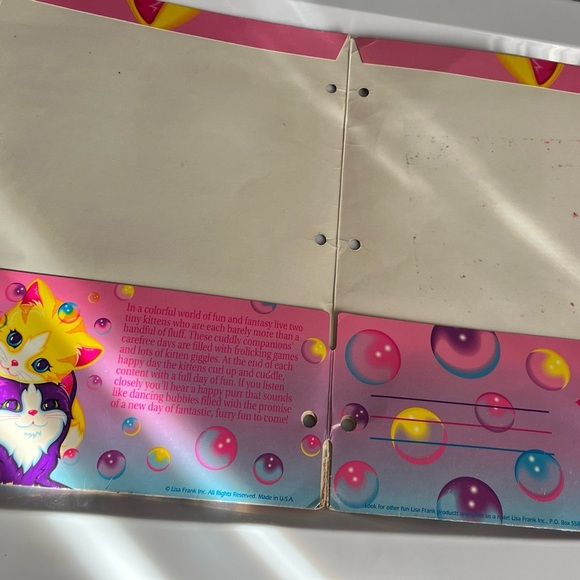 Fantastic World Lisa Frank RARE Bubble Kittens Cats Vintage Folder Portfolio - Picture 4 of 5